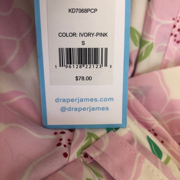 NWT Draper James Pink Floral Button Front Shirt Dress Size Large Cotton Blend - Picture 5 of 5